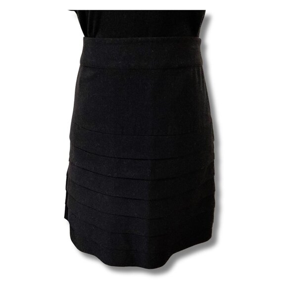 RICKI'S Black bodycon horizontal tiered mini skirt ~ MEDIUM LARGE bandage skirt - Picture 1 of 9